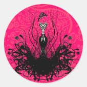 Rond Sticker de mode Diva - Raspberry Hot Bright Pink (Devant)