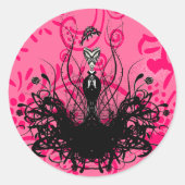 Rond Sticker de mode Diva - Raspberry Hot Bright Pink (Devant)