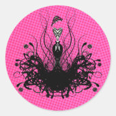 Rond Sticker de mode Diva - Raspberry Hot Bright Pink (Devant)