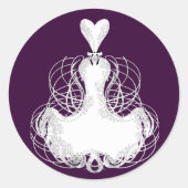 Rond Sticker de mode Diva robe blanche (Devant)