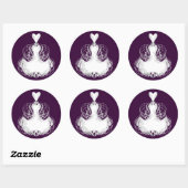 Rond Sticker de mode Diva robe blanche (Feuille)