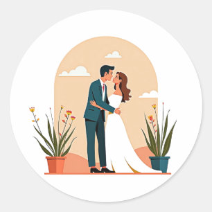 Rond Sticker de moment mariage