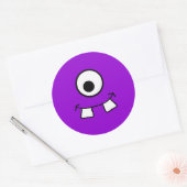 Rond Sticker de monstre violet teinté googly (Enveloppe)