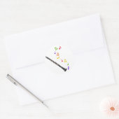 Rond Sticker de musique colorée Clarinet (Enveloppe)