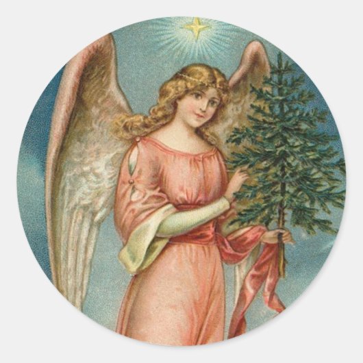 Rond Sticker de Noël Angel vintage (Devant)