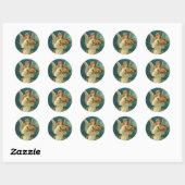 Rond Sticker de Noël Angel vintage (Feuille)