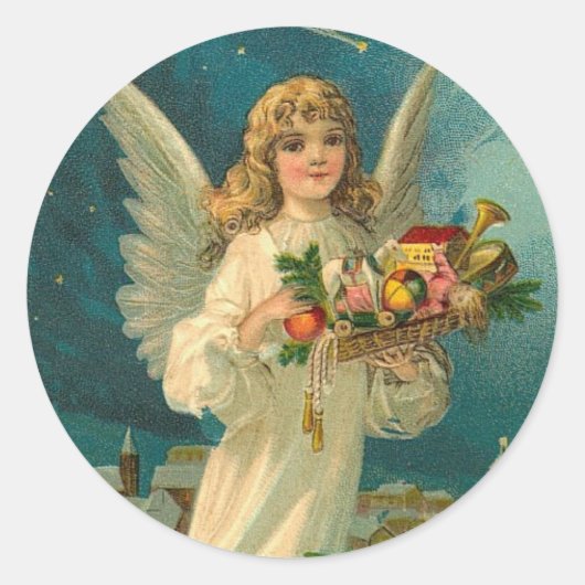 Rond Sticker de Noël Angel vintage (Devant)