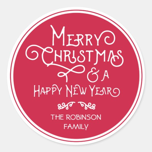 Rond Sticker de Noël Art déco (Devant)