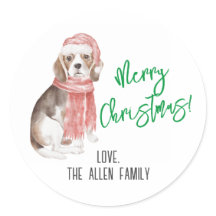 Sticker de Noël beagle