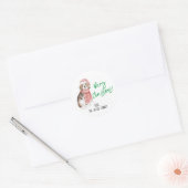 Rond Sticker de Noël beagle (Enveloppe)