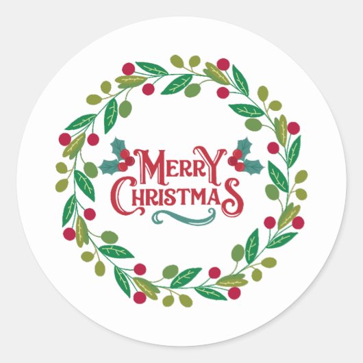 Rond Sticker de Noël blanc filé (Devant)