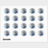 Rond Sticker de Noël Blue Moon (Feuille)