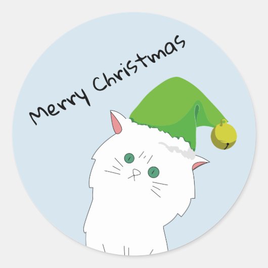 Rond Sticker de Noël de chat (Devant)