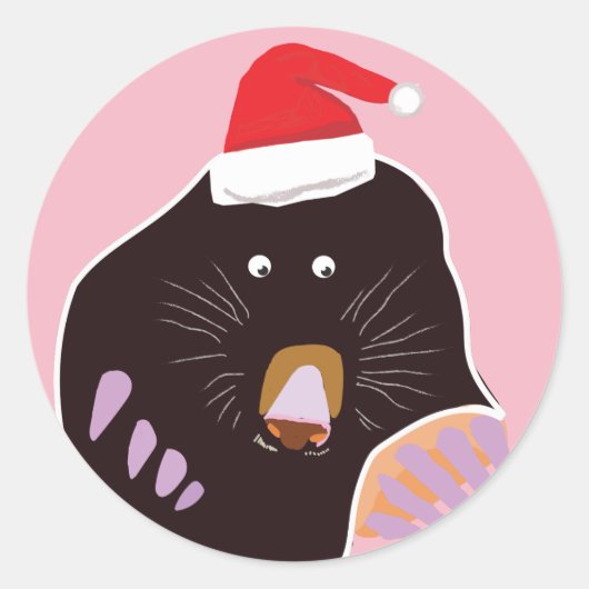 Rond Sticker de Noël de Garden Mole (Devant)