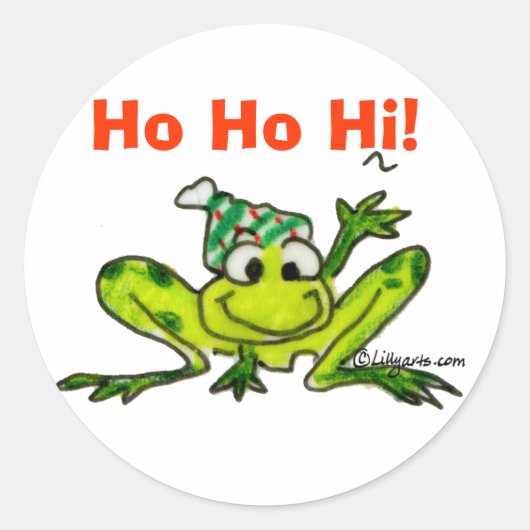 Rond Sticker de Noël de grenouille à dessin (Devant)