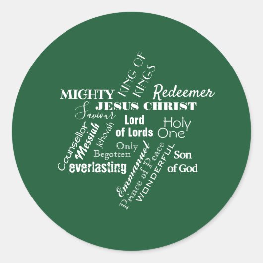 Rond Sticker de Noël de Jésus (Devant)