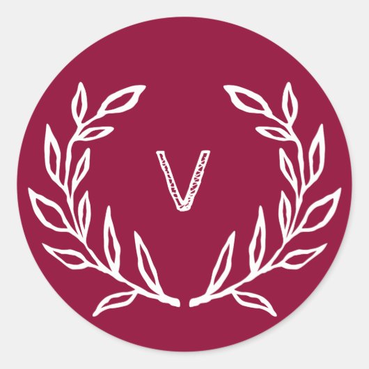 Rond Sticker de Noël de Noël à Magenta (Devant)