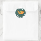 Rond Sticker de Noël de père Noël (Sac)