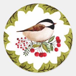 Rond Sticker de Noël de poulet de couronne