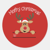 Rond Sticker de Noël de rennes (Devant)