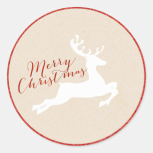 Rond Sticker de Noël de rennes
