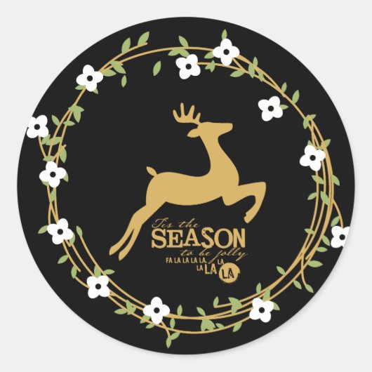 Rond Sticker de Noël de saison (Devant)