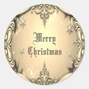 Rond Sticker de Noël décoratif en or