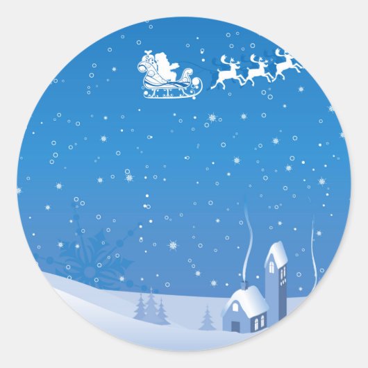 Rond Sticker de Noël d'hiver (Devant)
