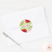 Rond STICKER DE NOËL :: Dissection de flocon de neige 4 (Enveloppe)