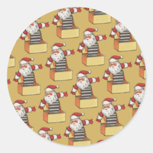 Rond Sticker de Noël du Père Noël