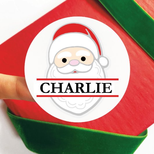 Rond Sticker de Noël du Père Noël