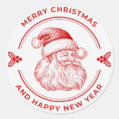 Rond Sticker de Noël du Père Noël (Devant)