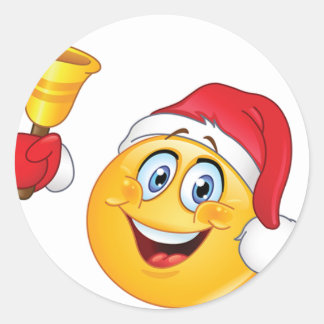 Rond Sticker de Noël Emoji Bell 1 1/2 pouce