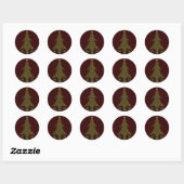 Rond Sticker de Noël en quadrillage (Feuille)