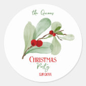 Rond Sticker de Noël Festiical Botanical Joyeux (Devant)