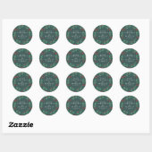 Rond Sticker de Noël floral classique (Feuille)