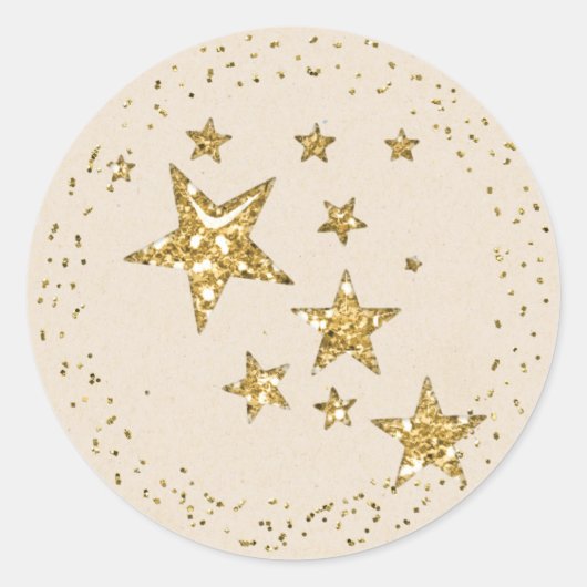 Rond Sticker de Noël Gold Star (Devant)