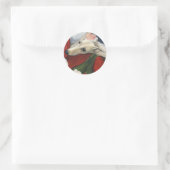 Rond Sticker de Noël Greyhound et Père Noël Dog Art (Sac)