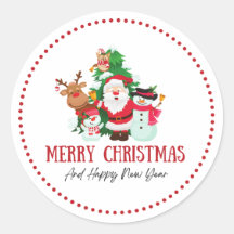 Sticker de Noël Illustration Rouge et Vert
