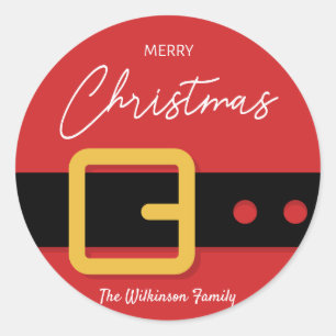 Rond Sticker de Noël joyeux du Père Noël - Personnalisa