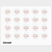 Rond Sticker de Noël joyeux et brillant (Feuille)
