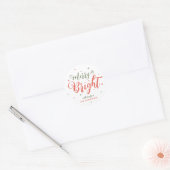 Rond Sticker de Noël joyeux et brillant (Enveloppe)