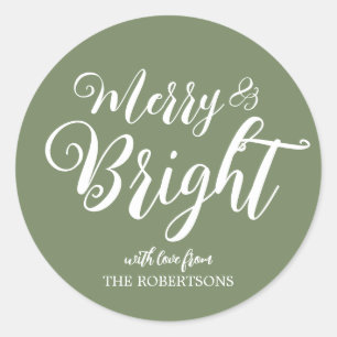 Rond Sticker de Noël joyeux et brillant