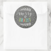 Rond Sticker de Noël Joyeux et points lumineux (Sac)