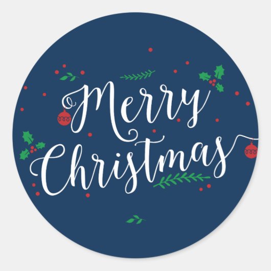 Rond Sticker de Noël Joyeux Mistletoe (Devant)