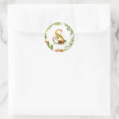 Rond Sticker de Noël monogramme avec couronne (Sac)