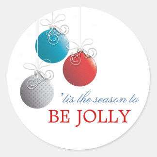 Rond Sticker de Noël Ornement de Jolly