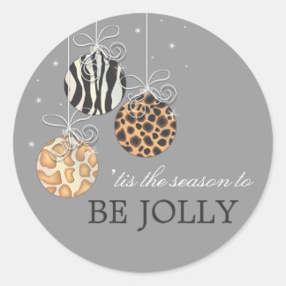 Rond Sticker de Noël Ornement de Jolly