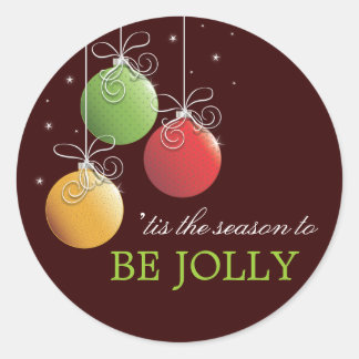 Rond Sticker de Noël Ornement de Jolly