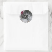 Rond Sticker de Noël père Noël Kitty (Sac)